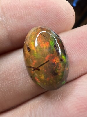 8.02Ct Fabulous Mexican Rare Matrix Garden Rutile Jelly Opal Play Of Color Fire