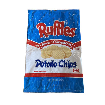 Vintage Ruffles Bag Potato Chip Junk Food Frito Lays 80s Empty Snack
