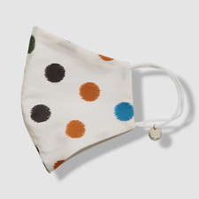 Carolina Herrera Women's White Reusable Polka Dot Face Mask Covering One Size