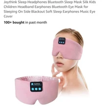 Sleep Headphones Bluetooth Sleep Mask Silk Headband Earphones Bluetooth Pink