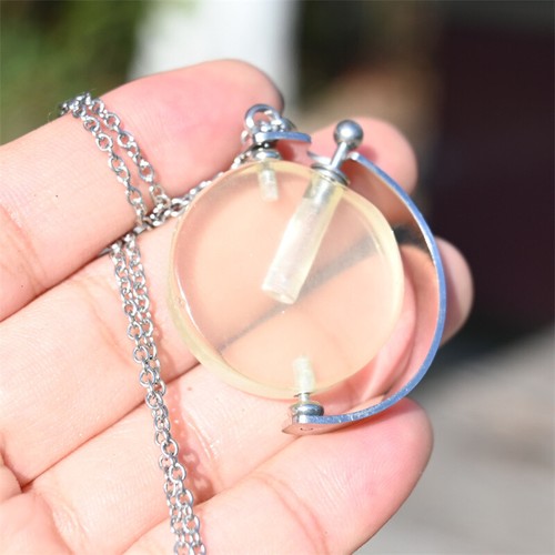 1.4" Natural citrine carved perfume bottle crystal perfume pendant gift 1pc - Picture 6 of 10