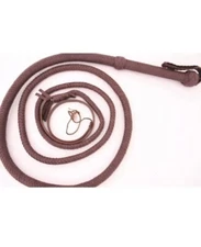 Bullwhip 8  Ft, 12 Plaited Para-cord (nylon) Heavy Duty dark brown Bull Whip