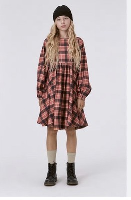 Molo Caly checked cotton-blend dress Girls Size 9/10