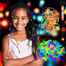 100 Small Silicone Hair Beads Glow in Dark, 5mm Colorful Soft Micro Silicone ...