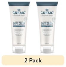 (2 pack) Cremo Sensitive Skin Concentrated Shave Cream, Unscented, 6 oz