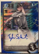 Tyler Schweitzer 2022 Bowman Chrome 1st Edition Blue Refractor Auto  025 / 150