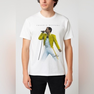 H&M Freddie Mercury Graphic T-Shirt White Unisex M Rock Band Tee