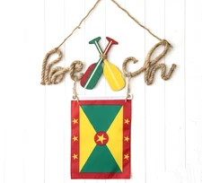 New Coastal Art Beach Nautical Wall Hanging, Authentic Flag, 35" good condition