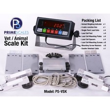 Prime Scales Vet Animal Scale Kit PS-VSK w/ Indicator 4 Load Cells Junction Box