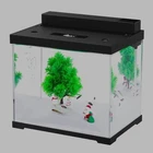 Christmas 2.4 Gallon Glass Fish Tank Starter Kit, Self Cleaning, USB Controller,