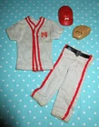 Vintage 60s Ken 1963 Play Ball 792 Baseball TLC Uniform EUC Hat Glove Acc Barbie