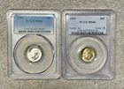 Lot of 2 - 1955 P - Grade  PCGS MS66-90%  Silver Roosevelt Dime Business Strike.