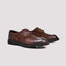 Retro British Mens Round Toe Real Leather Lace Up Formal Dress Business Shoes Sz