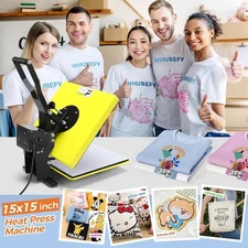 15"x15" DIY Digital Clamshell T-shirts Heat Press Machine Sublimation Transfer⭐⭐