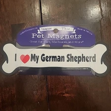 Dog Bone Magnet: I LOVE MY GERMAN SHEPHERD | Dogs Doggy Puppy | Car Automobile
