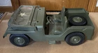 Marx Plastic Jeep Large 1950s 1960s 21” X 9” Olive Green