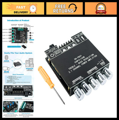 2.1 Channel Bluetooth 5.0 Amplifier Board, 100W HiFi Subwoofer, TPA3116D2, DIY A