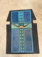 Vintage Plasticolor Ford Truck Steer Horns Floor Mat Blue Rare