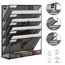 6 Fächer Zeitungshalter Wand Metall A4 Zeitschriftenhalter Zeitschriftenständer