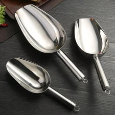 Stainless Steel Ice Scoop - Flat Bar Shovel for Sugar, Candy, Tea Leaves