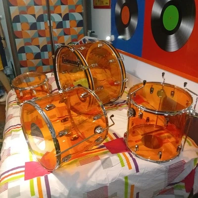 Batterie Ludwig Vistalite Amber - Configuration John Bonham - Photo 1/4