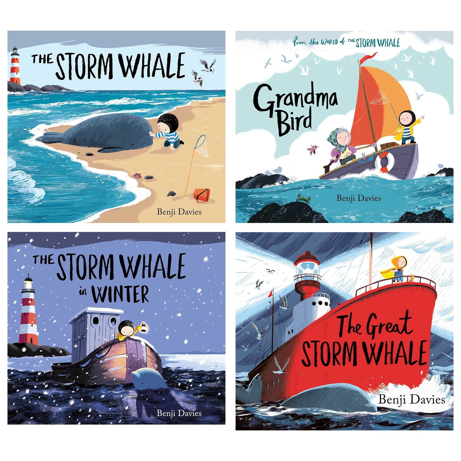 Storm Whale Series By Benji Davies 4 Books Collection Set - Ages 2-5 - Paperback