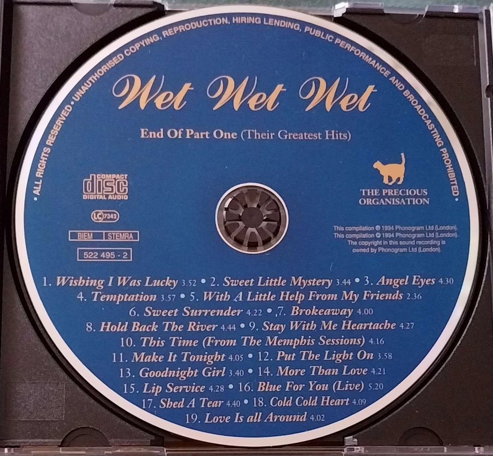 CD Wet Wet Wet - End of Part one Their Greatest Hits - Bild 3 von 3