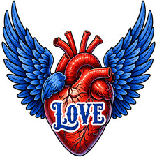 30 Custom Blue True Heart Art Personalized Address Labels