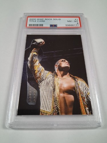 2000 WWF Rock Solid Wrestling Card PSA 8 *POP 2 NONE HIGHER* WWE Dwayne Johnson