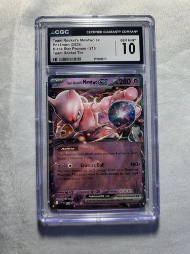 Team Rocket's Mewtwo ex 216 Black Star Promo EX Holo CGC 10 Pokémon TCG Card