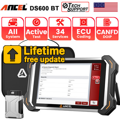 ANCEL DS600BT OBD2 Scanner Car Diagnostic Tool Key Coding Lifetime Free Update