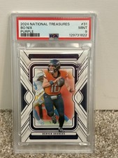 2024 Panini National Treasures Purple 57/75 Bo Nix #31 PSA 9 MINT Rookie RC