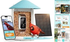  by Birdfy Smart Bird Feeder with AI Camera Solar Powered, 2MP Wireless Blue