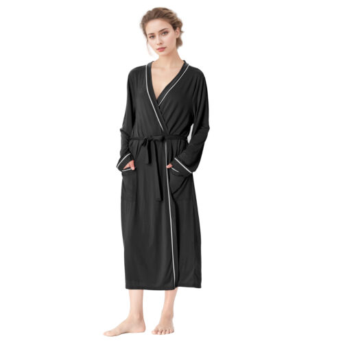 Catalonia Lightweight Ladies Bathrobe Long Summer Robe w/ Pockets for Women M-XL