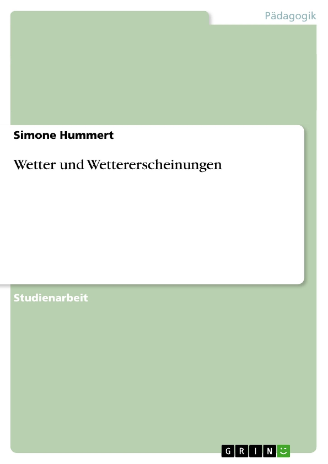Wetter Und Wettererscheinungen, Simone Hummert