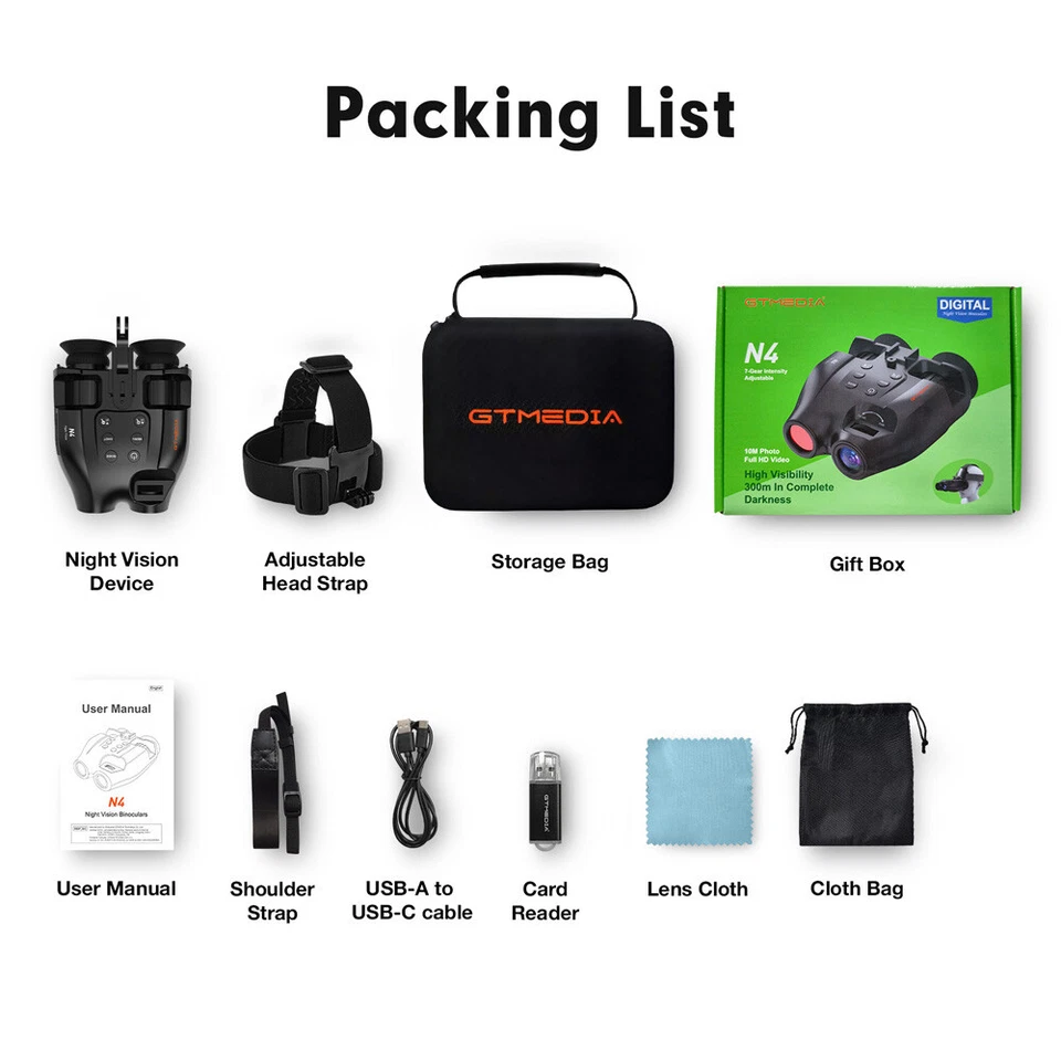 Night Vision Goggles Infrared Digital Binoculars For Day & Night Rechargeable - Image 2 of 4