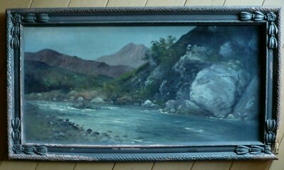 ANTIQUE CALIFORNIA CALIF CA PLEIN AIR IMPRESSIONIST RIVER LANDSCAPE OLD OIL PTG