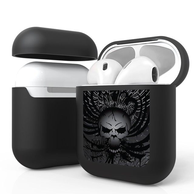 For Airpod Cover Case Hard Plastic Protector with Mercenary Wing Skull