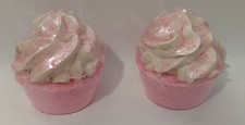 Large 5 oz Pink And White Strawberry Milkshake  Cupcake Bath Bomb