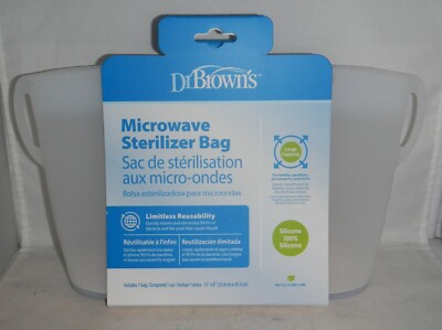 Dr Brown's 100% Silicone Reusable Microwave Steam Sterilizer Bag for Baby Bottle