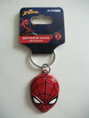 Marvel Comics Spiderman Red Mask Metal Steel Keychain Keyring by AlterEgo NEW