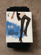 Leggs size L Black From The Ground Up Fashion Tights NWT