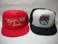 Lot of 2 Vintage Niagra Falls Trucker Mesh Snapback Hats Caps Coca Cola Style