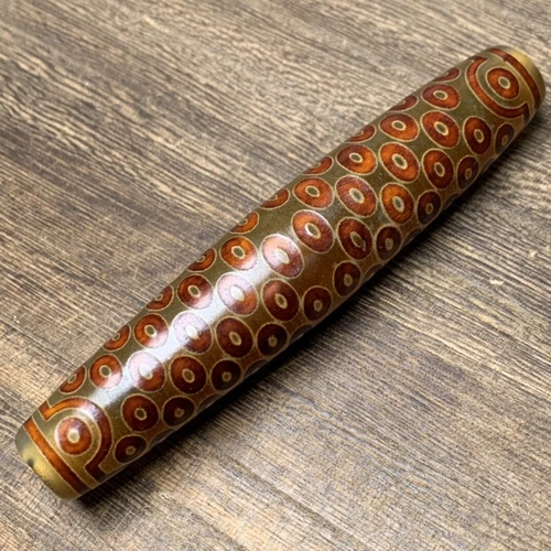 100×20MM Collect Tibetan Style Old Agate One Hundred Eight Eyes Dzi Bead Pendant - Picture 2 of 6