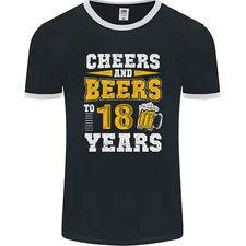 18th Birthday 18 Year Old Funny Alcohol Mens Ringer T-Shirt FotL