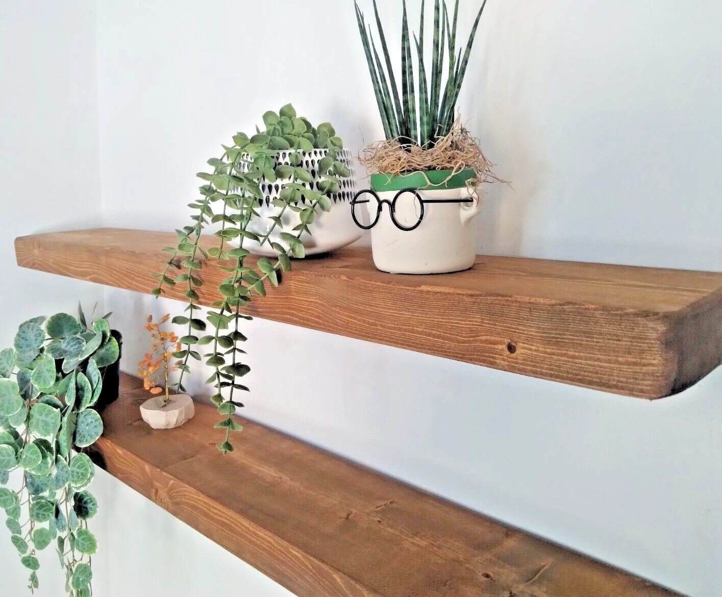 Rustic floating shelves solid wood handmade shelf invisible brackets 15cm
Opens in a new window or t