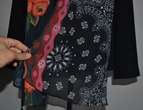 Desigual Blazer giacca nera da donna carriera ufficio fazzoletto Wanita taglia 46 - Foto 2 di 15