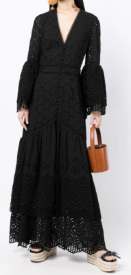 chinese dress ladies Party Long sleeve maxi dress with glitter in green – Lua Boutique main image 1