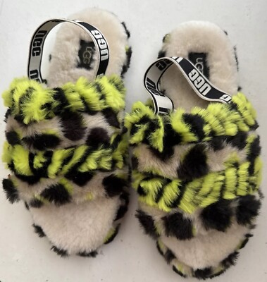 UGG Fuzzy Slippers in Green and Black Ugg Women main image 2