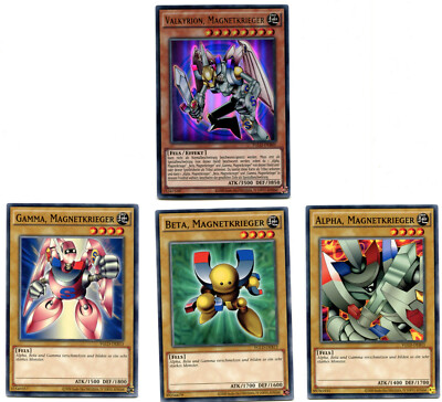 Yu-GI-OH Magnetkrieger Set ALLE 4 Valkyrion Alpha Beta Gamma YGLD komplett Set 6